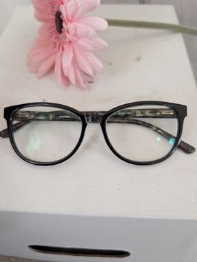 bebe Black Round Women's Eyeglasses